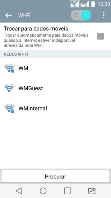 Pressione a rede Wi-Fi desejada. Pressione a rede Wi-Fi desejada.