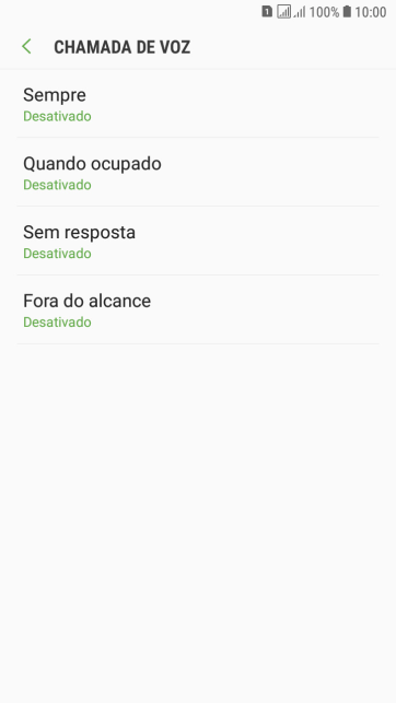 Pressione o tipo de encaminhamento desejado. Pressione o tipo de encaminhamento desejado.