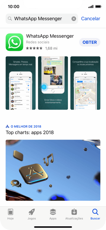 Pressione WhatsApp Messenger. Pressione WhatsApp Messenger.