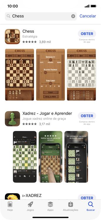 Pressione o app desejado. Pressione o app desejado.
