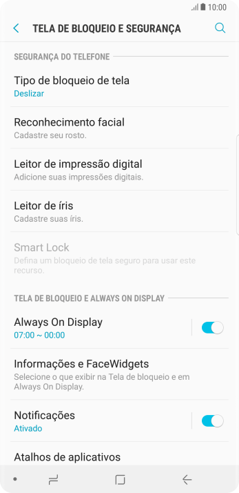 Pressione Leitor de íris. Pressione Leitor de íris.