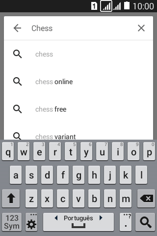 Insira o nome ou assunto do app desejado, e pressione o ícone de busca. Insira o nome ou assunto do app desejado, e pressione o ícone de busca.