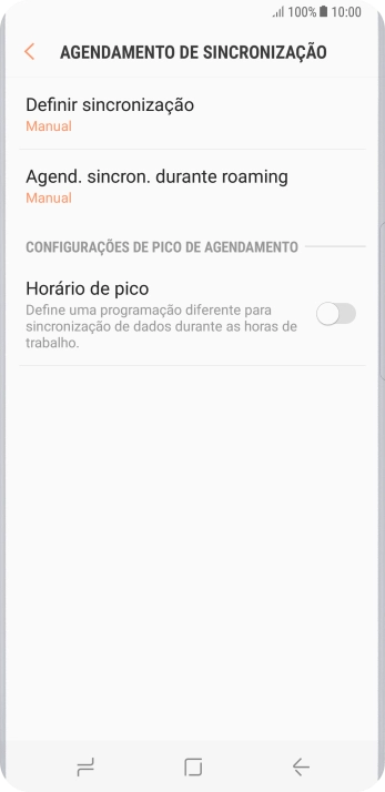 Pressione Definir sincronização. Pressione Definir sincronização.