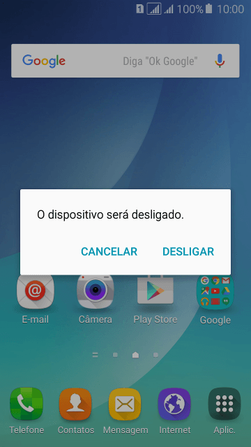Pressione DESLIGAR. Pressione DESLIGAR.