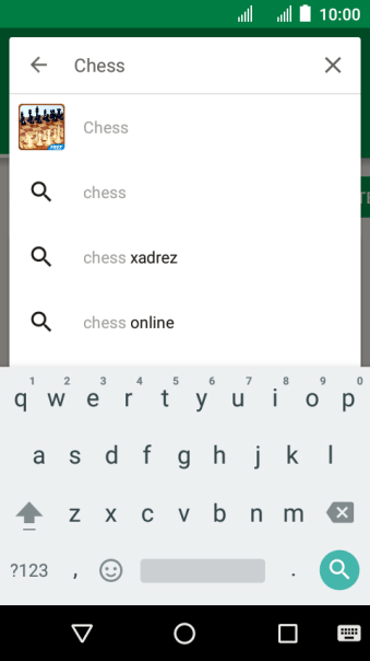 Insira o nome ou assunto do app desejado, e pressione o ícone de busca. Insira o nome ou assunto do app desejado, e pressione o ícone de busca.