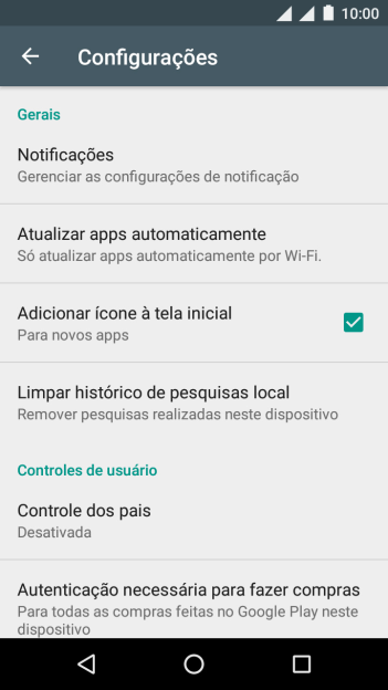 Pressione Atualizar apps automaticamente. Pressione Atualizar apps automaticamente.