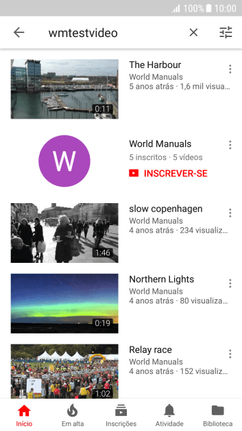 Pressione o vídeo desejado. Pressione o vídeo desejado.