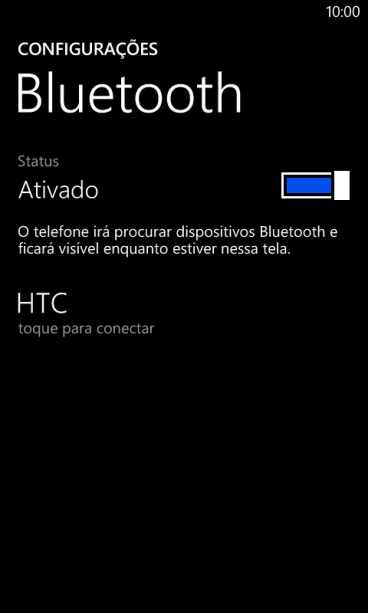Pressione o dispositivo Bluetooth desejado, e siga as instruções da tela para conectar o dispositivo ao seu celular. Pressione o dispositivo Bluetooth desejado, e siga as instruções da tela para conectar o dispositivo ao seu celular.
