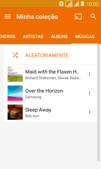 Pressione o arquivo de música desejado. Pressione o arquivo de música desejado.