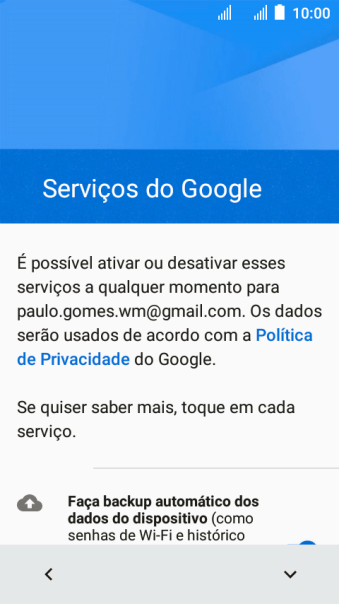 Siga as instruções na tela para transferir conteúdo do outro aparelho e finalizar a ativação do celular. Siga as instruções na tela para transferir conteúdo do outro aparelho e finalizar a ativação do celular.