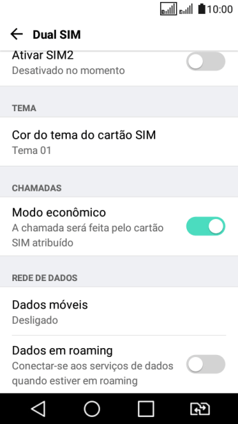 Pressione Dados móveis. Pressione Dados móveis.