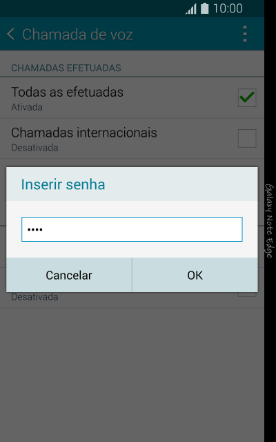 Digite sua senha de bloqueio, e pressione OK. Digite sua senha de bloqueio, e pressione OK.