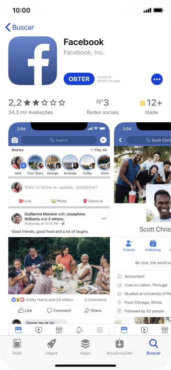 Pressione OBTER, e siga as indicações da tela para instalar o app. Pressione OBTER, e siga as indicações da tela para instalar o app.
