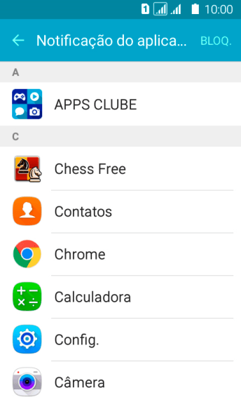 Pressione o app desejado. Pressione o app desejado.