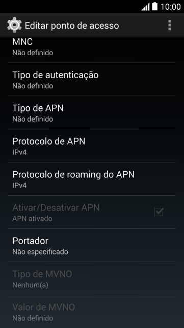 Pressione Tipo de APN. Pressione Tipo de APN.