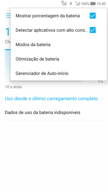 Pressione Modos da bateria. Pressione Modos da bateria.