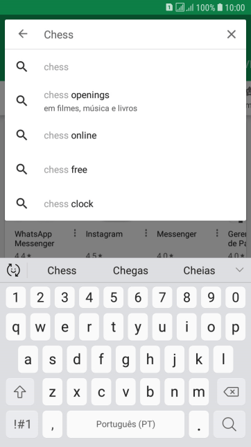 Insira o nome ou assunto do app desejado, e pressione o ícone de busca. Insira o nome ou assunto do app desejado, e pressione o ícone de busca.
