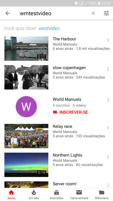 Pressione o vídeo desejado. Pressione o vídeo desejado.