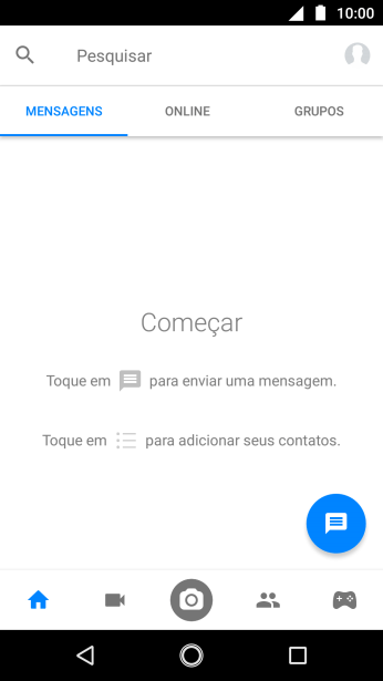 Pressione o ícone de nova mensagem. Pressione o ícone de nova mensagem.