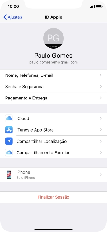 Pressione iCloud. Pressione iCloud.