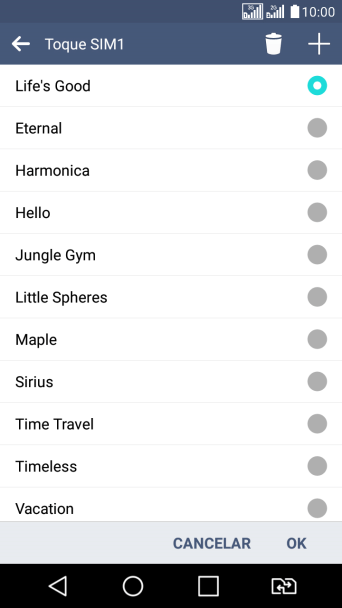 Pressione o ícone de adicionar toques. Pressione o ícone de adicionar toques.