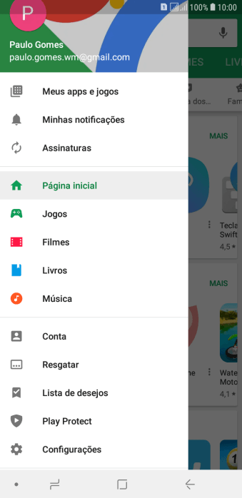 Pressione Configurações. Pressione Configurações.