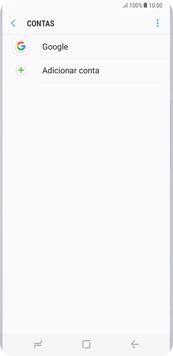 Pressione Adicionar conta. Pressione Adicionar conta.