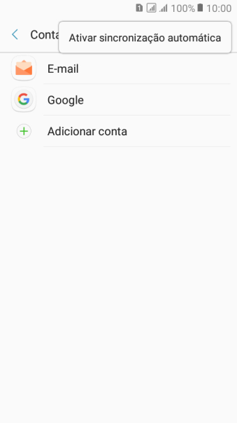 Pressione Ativar sincronização automática. Pressione Ativar sincronização automática.