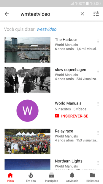 Pressione o vídeo desejado. Pressione o vídeo desejado.