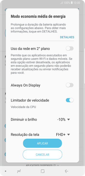 Pressione APLICAR para ativar a função. Pressione APLICAR para ativar a função.