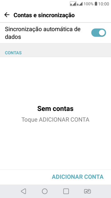 Pressione ADICIONAR CONTA. Pressione ADICIONAR CONTA.