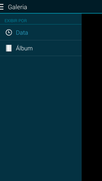 Pressione Álbum, e navegue até a pasta desejada. Pressione Álbum, e navegue até a pasta desejada.