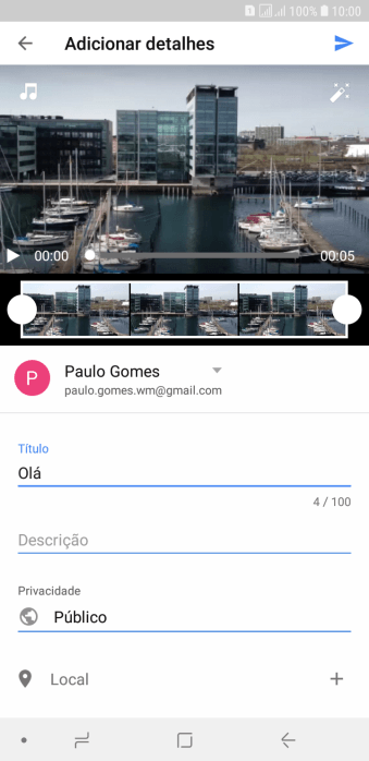 Escreva o texto desejado, e pressione o ícone de upload. Escreva o texto desejado, e pressione o ícone de upload.