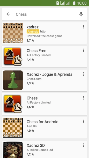 Pressione o app desejado. Pressione o app desejado.