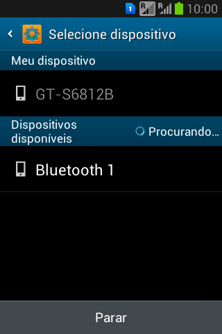 Pressione o dispositivo Bluetooth desejado, e aguarde um instante enquanto o arquivo é transferido. Pressione o dispositivo Bluetooth desejado, e aguarde um instante enquanto o arquivo é transferido.
