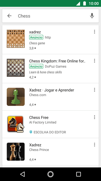 Pressione o app desejado. Pressione o app desejado.