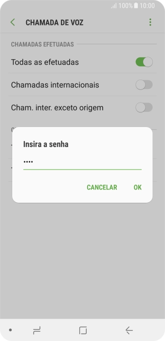 Digite sua senha de bloqueio, e pressione OK. Digite sua senha de bloqueio, e pressione OK.