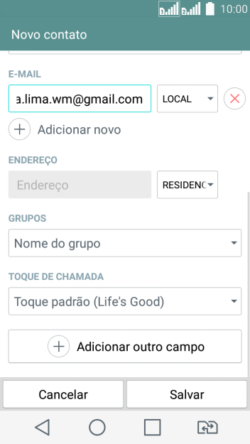 Pressione a lista suspensa ao lado do número do endereço de e-mail. Pressione a lista suspensa ao lado do número do endereço de e-mail.