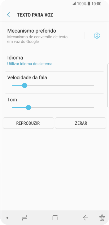 Pressione o ícone de configurações, e siga as instruções da tela para selecionar as configurações desejadas. Pressione o ícone de configurações, e siga as instruções da tela para selecionar as configurações desejadas.