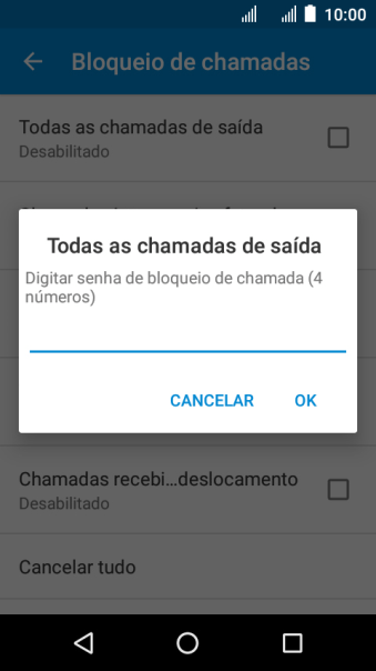 Digite sua senha de bloqueio, e pressione OK. Digite sua senha de bloqueio, e pressione OK.