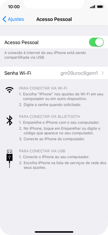 Pressione Senha Wi-Fi, e digite a senha desejada. Pressione Senha Wi-Fi, e digite a senha desejada.