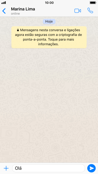 Escreva a mensagem desejada, e pressione o ícone de enviar. Escreva a mensagem desejada, e pressione o ícone de enviar.