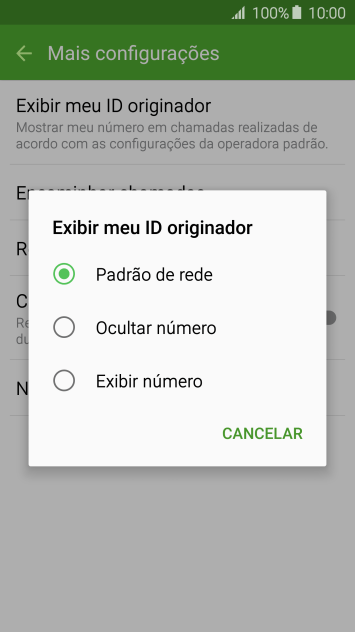 Pressione Exibir número para ativar a identificação do seu número. Pressione Exibir número para ativar a identificação do seu número.