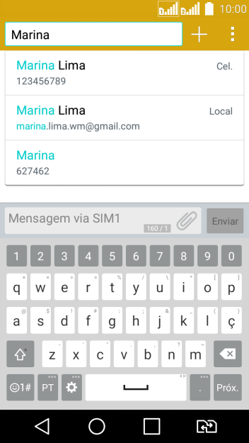 Pressione o contato desejado. Pressione o contato desejado.