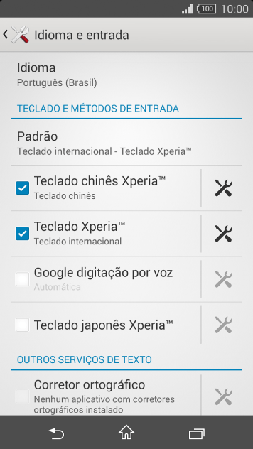 Pressione o ícone de configurações ao lado de Pressione o ícone de configurações ao lado de