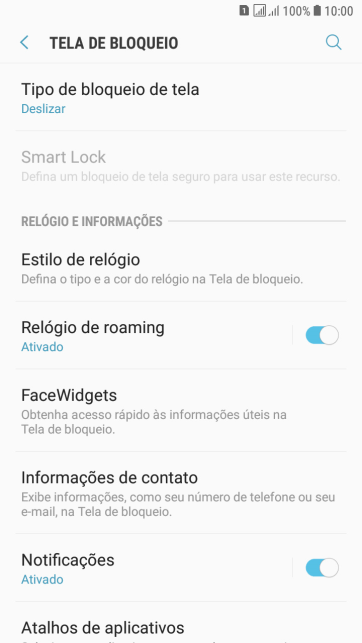 Pressione Tipo de bloqueio de tela. Pressione Tipo de bloqueio de tela.
