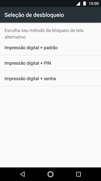 Pressione a configuração desejada, e siga as instruções da tela para criar um código extra. Pressione a configuração desejada, e siga as instruções da tela para criar um código extra.