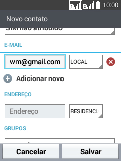 Pressione a lista suspensa ao lado do número do endereço de e-mail. Pressione a lista suspensa ao lado do número do endereço de e-mail.