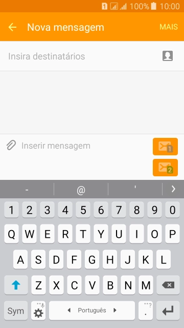 Abra uma nota, mensagem ou e-mail, para que o teclado fique visível na tela, e o celular pronto para a digitação. Abra uma nota, mensagem ou e-mail, para que o teclado fique visível na tela, e o celular pronto para a digitação.