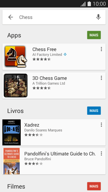 Pressione o app desejado. Pressione o app desejado.